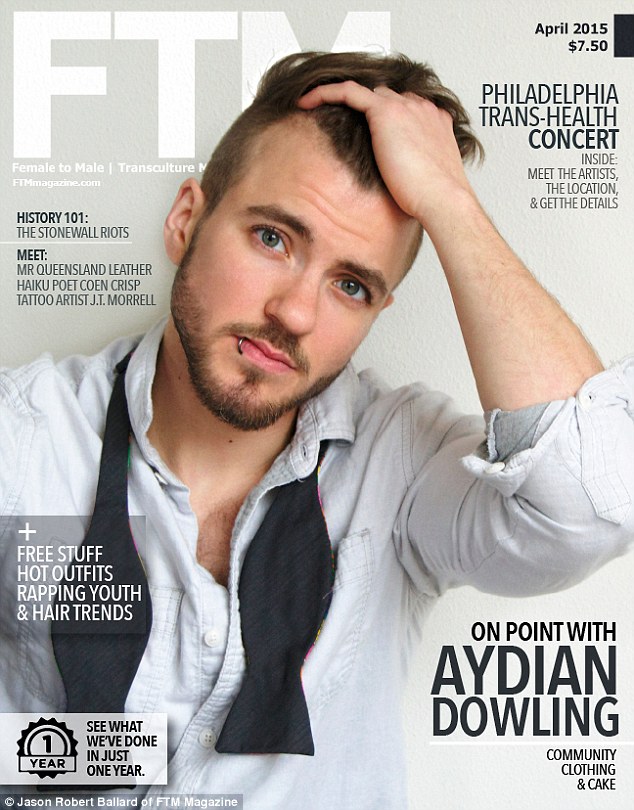 Dowling is on the cover of the April 2015 issue of FTM magazine, which focuses on the female to male transgender community