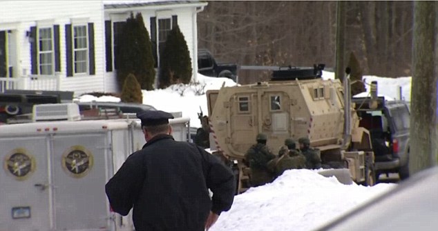 The mother was found at the home (pictured) tied to her bed, with a device underneath. Although police have not identified the man, public records show the house belongs to credit union CFO Matthew Yussman