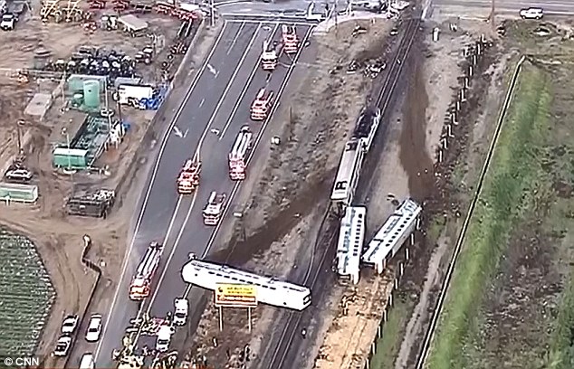 A Metrolink train derailed Tuesday morning after it collided with a truck on the track in Ventura County