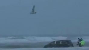  Desperate drive ... a pregnant woman drove a mini-van full of children into the ocean in Florida. Source: Supplied 